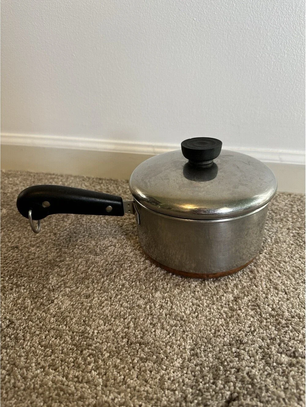 Revere Ware 1801 Copper Bottom Saucepan w/ Lid 6” X 4” 1.5 QT
